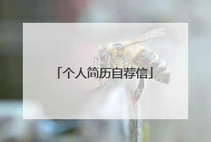 个人简历自荐信