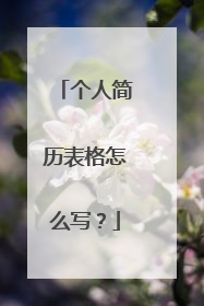 个人简历表格怎么写？
