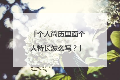 个人简历里面个人特长怎么写?