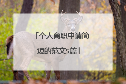 个人离职申请简短的范文5篇