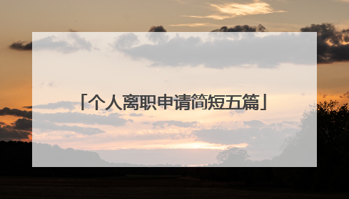 个人离职申请简短五篇