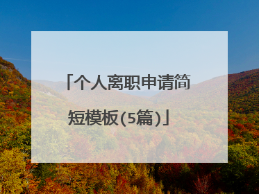 个人离职申请简短模板(5篇)