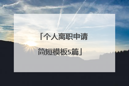 个人离职申请简短模板5篇