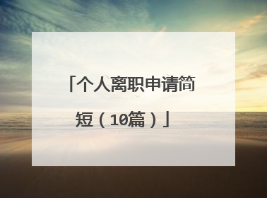 个人离职申请简短(10篇)