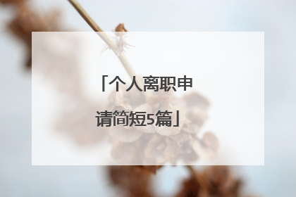 个人离职申请简短5篇