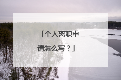 个人离职申请怎么写?
