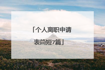 个人离职申请表简短7篇