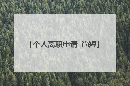 个人离职申请 简短