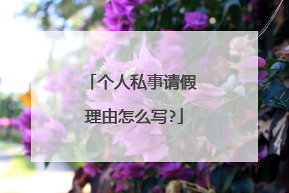 个人私事请假理由怎么写?