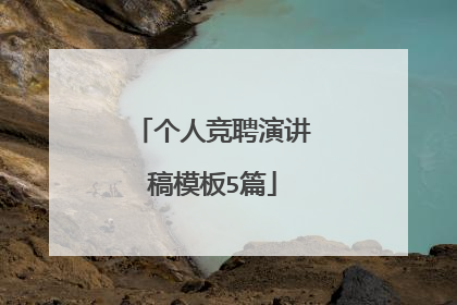 个人竞聘演讲稿模板5篇