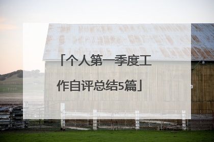 个人第一季度工作自评总结5篇