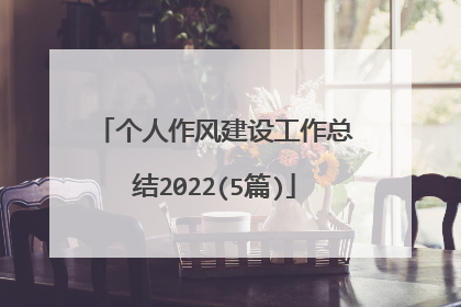 个人作风建设工作总结2022(5篇)