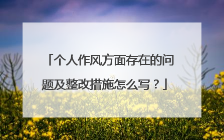 个人作风方面存在的问题及整改措施怎么写?