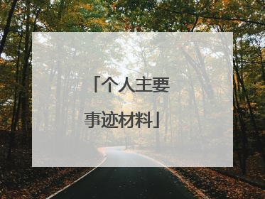个人主要事迹材料