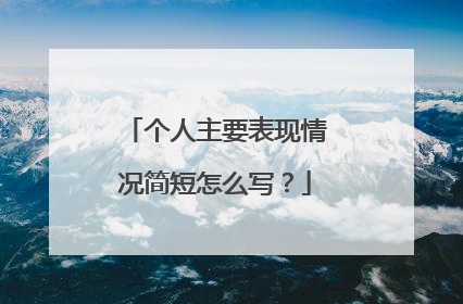 个人主要表现情况简短怎么写?