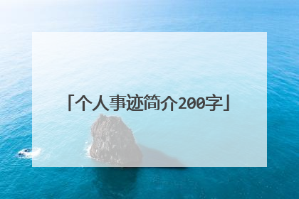 个人事迹简介200字