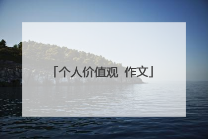 个人价值观 作文