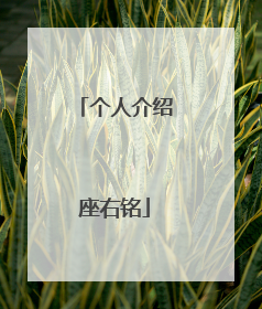 个人介绍座右铭