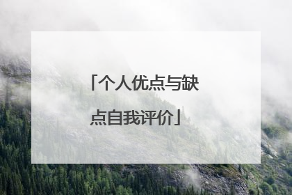 个人优点与缺点自我评价