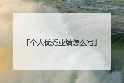 个人优秀业绩怎么写