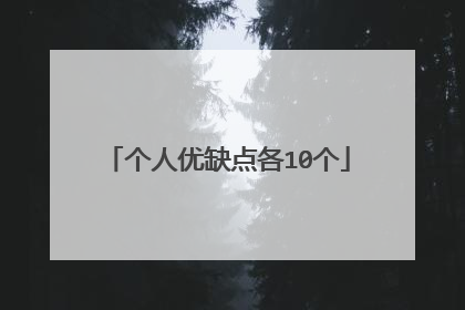 个人优缺点各10个