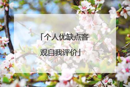 个人优缺点客观自我评价