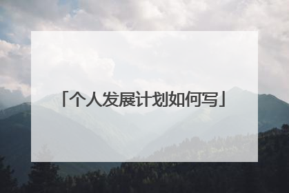 个人发展计划如何写