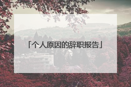 个人原因的辞职报告