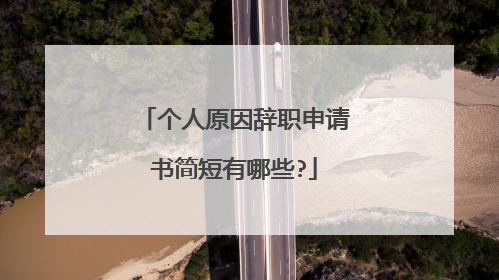 个人原因辞职申请书简短有哪些?