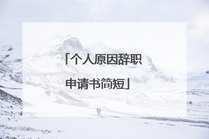 个人原因辞职申请书简短