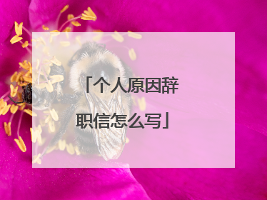 个人原因辞职信怎么写