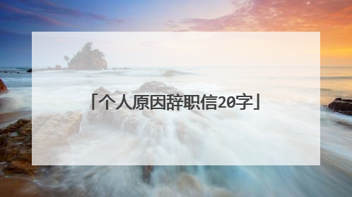 个人原因辞职信20字