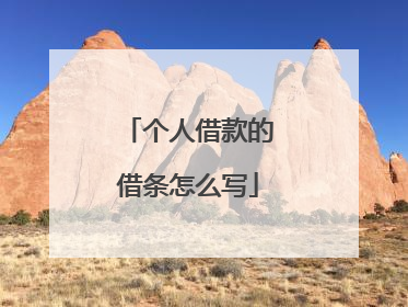 个人借款的借条怎么写