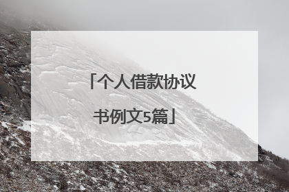 个人借款协议书例文5篇