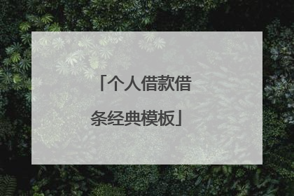 个人借款借条经典模板