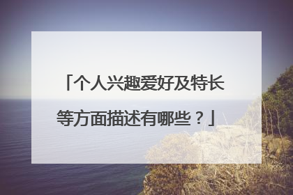 个人兴趣爱好及特长等方面描述有哪些?