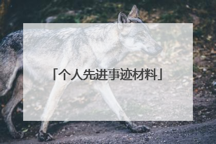 个人先进事迹材料