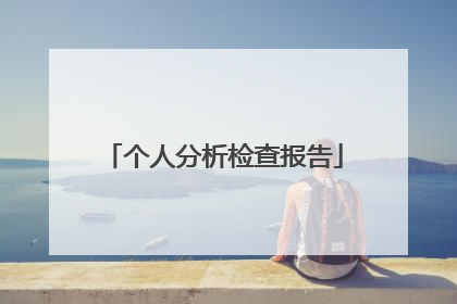 个人分析检查报告