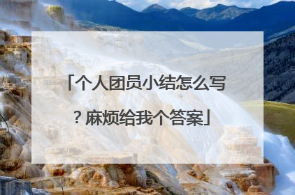 个人团员小结怎么写?麻烦给我个答案
