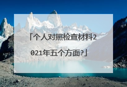 个人对照检查材料2021年五个方面?