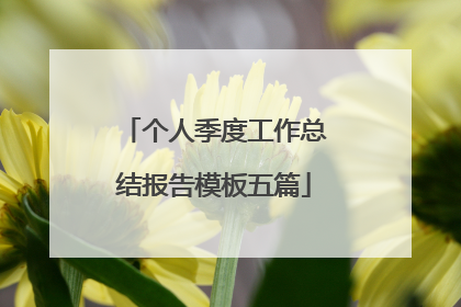 个人季度工作总结报告模板五篇