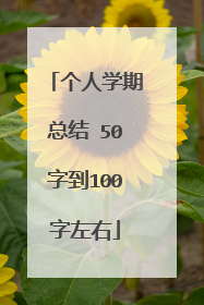 个人学期总结 50字到100字左右