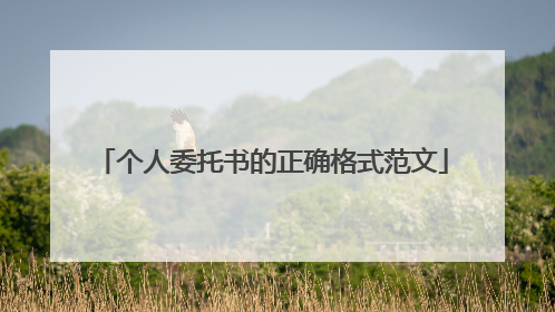 个人委托书的正确格式范文
