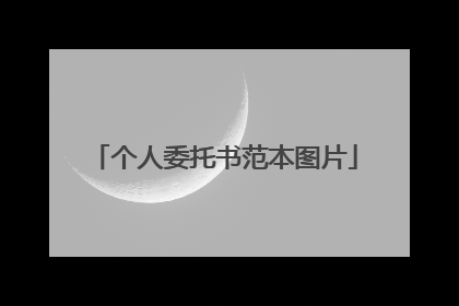 个人委托书范本图片