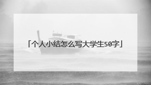 个人小结怎么写大学生50字