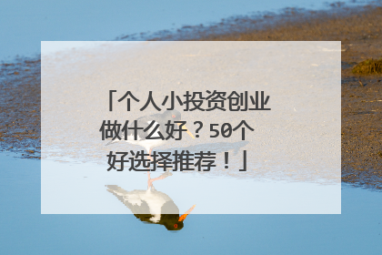 个人小投资创业做什么好？50个好选择推荐！