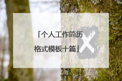 个人工作简历格式模板十篇