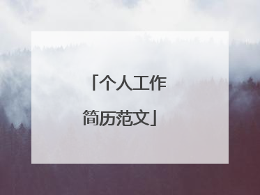 个人工作简历范文