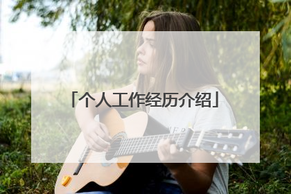 个人工作经历介绍