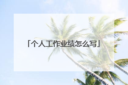 个人工作业绩怎么写